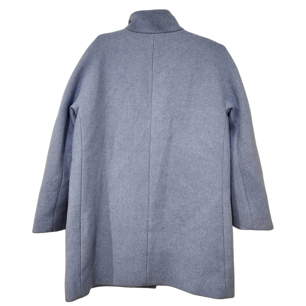 J.Crew Cocoon Italian stadium light blue wool coat size 14 - Picture 6 of 12
